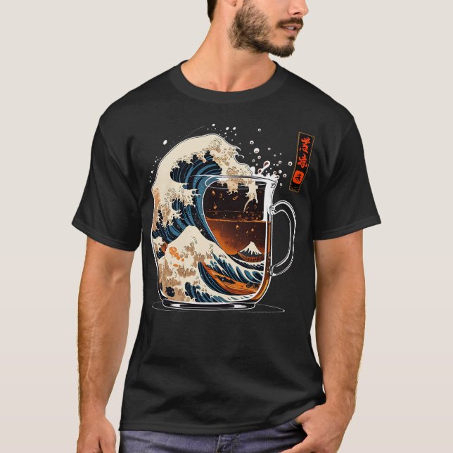 Die große Welle des Kaffees T-Shirt (Vorderseite)