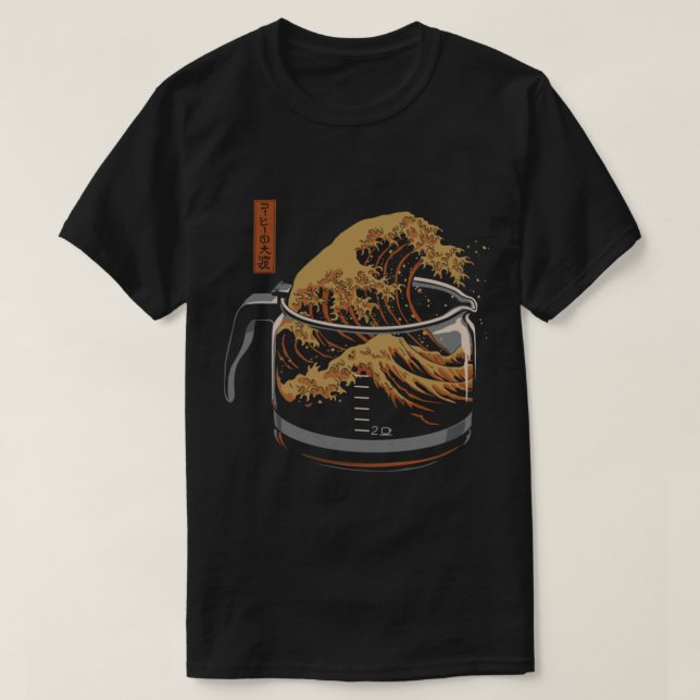 Die große Welle des Kaffees T-Shirt (Design vorne)