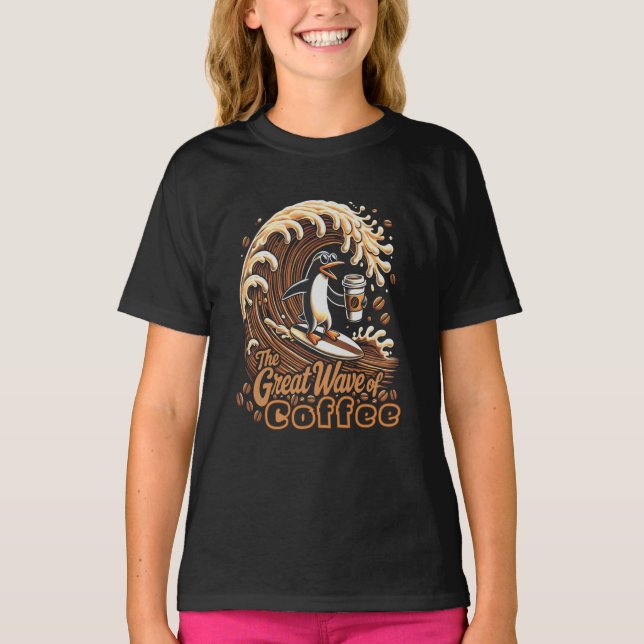 Die große Welle des Kaffees T-Shirt (Vorderseite)