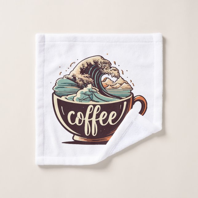 Die große Welle des Kaffees Waschlappen (Waschlappen)