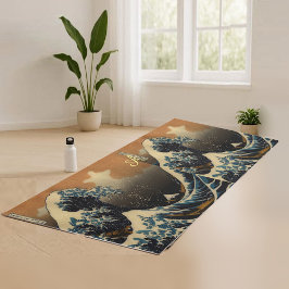 Die große Welle des Vintagen japanischen Künstlers Yogamatte