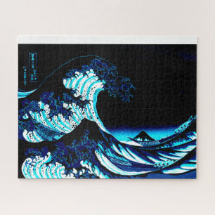 Die Große Welle Dunkelblau Puzzle