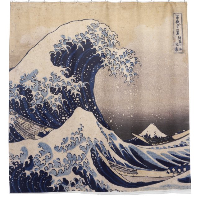 Die große Welle durch Hokusai Duschvorhang (Vorderseite)