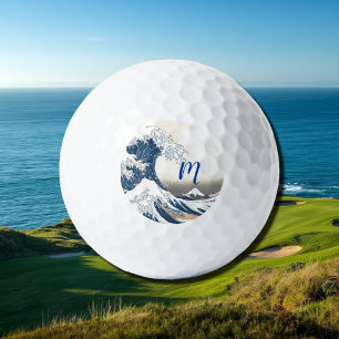 Die große Welle - japanische Kunst Golfball