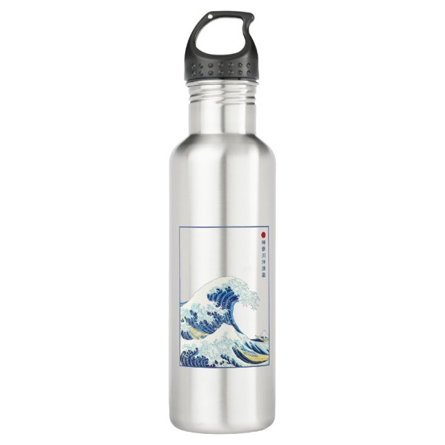 Die große Welle Kanagawa Alt Japanisch Edelstahlflasche (Vorderseite)
