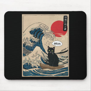 Die große Welle Kanagawa Lustige japanische Surfca Mousepad