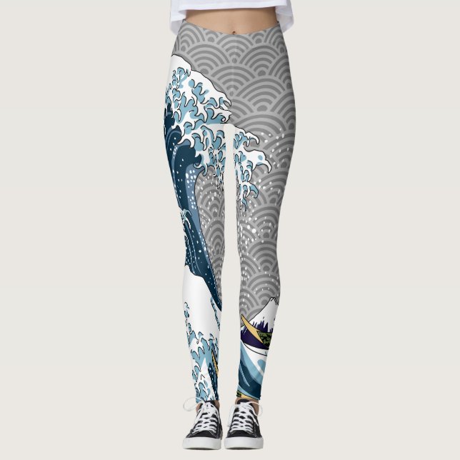 Die große Welle Leggings (Vorderseite)