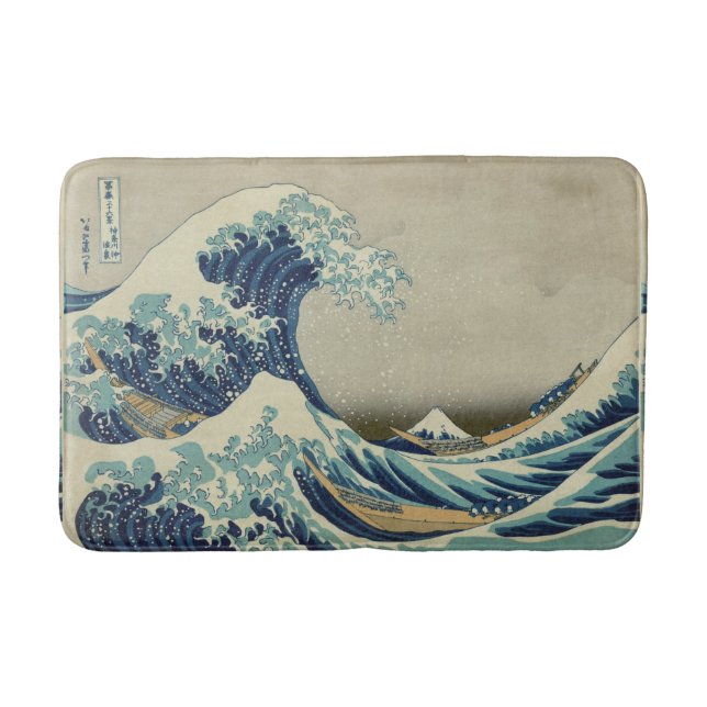 Die große Welle Mt Fuji Badematte (Vorderseite)