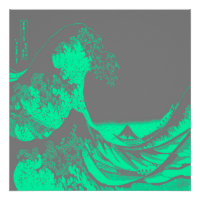 Die große Welle Seafoam Grün & Grau Poster