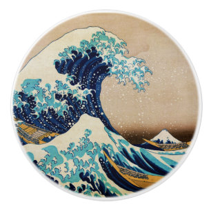 Die große Welle von Hokusai Vintage Japanisch Keramikknauf