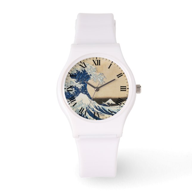 Die große Welle von Hokusai vor Kanagawa Armbanduhr (Vorderseite)