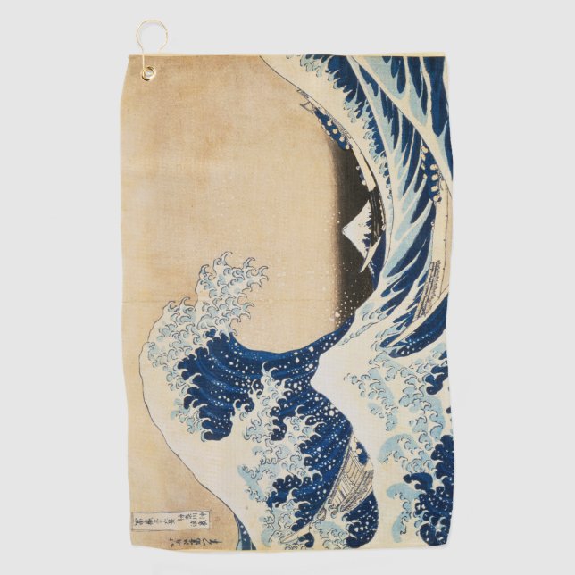 Die große Welle von Hokusai vor Kanagawa Golfhandtuch (Vorderseite)
