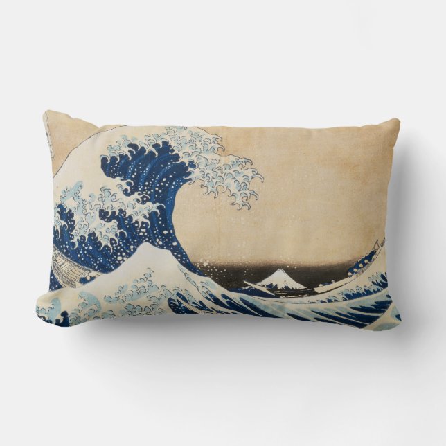 Die große Welle von Hokusai vor Kanagawa Lendenkissen (Vorderseite)