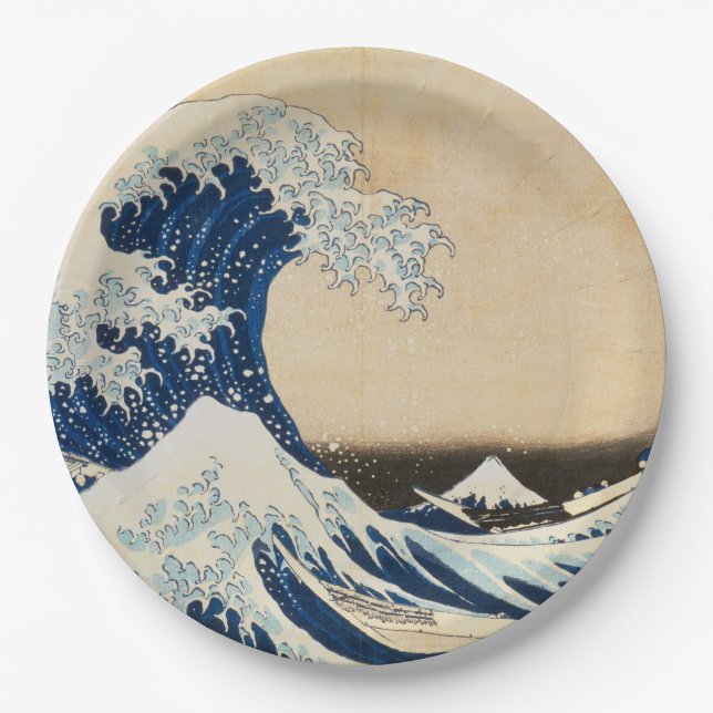 Die große Welle von Hokusai vor Kanagawa Pappteller (Vorderseite)