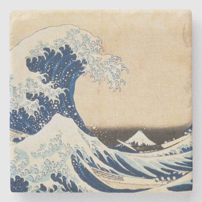 Die große Welle von Hokusai vor Kanagawa Steinuntersetzer (Vorderseite)