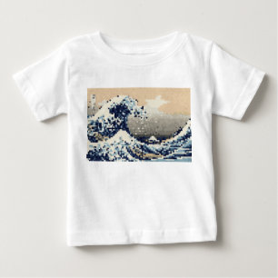 Die große Welle von Kanagawa 8 Bit Pixel Art Baby T-shirt