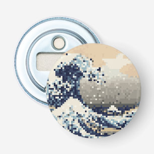 Die große Welle von Kanagawa 8 Bit Pixel Art Flaschenöffner