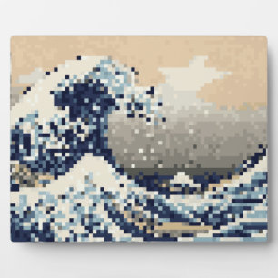 Die große Welle von Kanagawa 8 Bit Pixel Art Fotoplatte