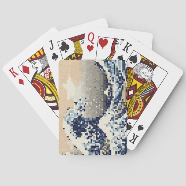 Die große Welle von Kanagawa 8 Bit Pixel Art Spielkarten (Rückseite)