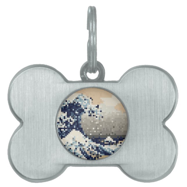 Die große Welle von Kanagawa 8 Bit Pixel Art Tiermarke (Vorderseite)