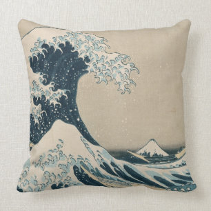 Die große Welle von Kanagawa, Ansichten vom Kissen