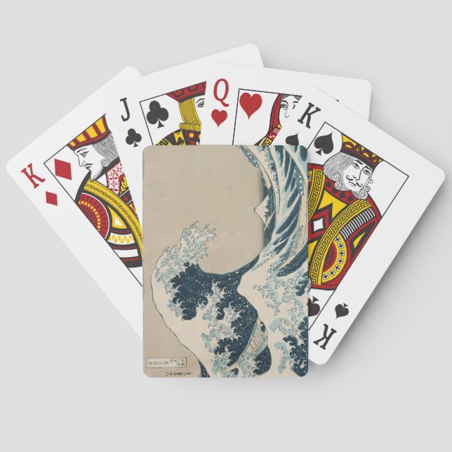 Die große Welle von Kanagawa, Ausblicke auf den Fu Spielkarten (Rückseite)