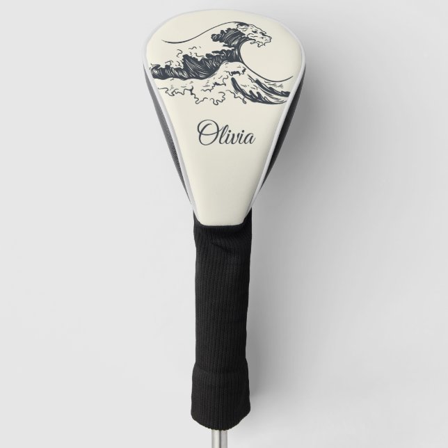 Die große Welle von Kanagawa-Illustration Golf Headcover (Vorderseite)