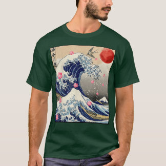Die große Welle von Kanagawa japanischen Sakura Sa T-Shirt