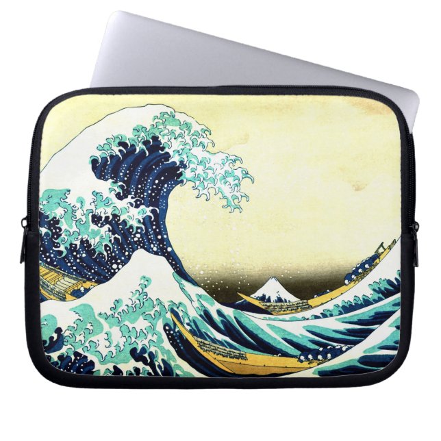 Die Große Welle von Katsushika Hokusai (葛 飾 北 斎) Laptopschutzhülle (Vorderseite)
