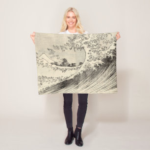 Die große Welle (von Katsushika Hokusai) Fleecedecke