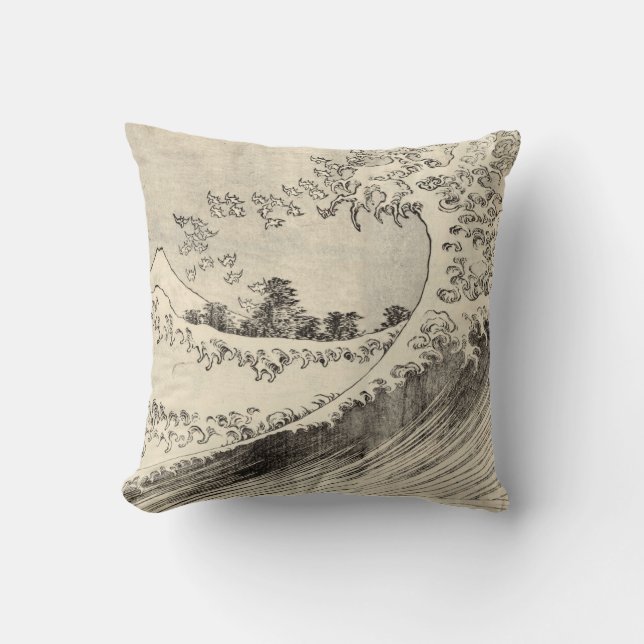 Die große Welle (von Katsushika Hokusai) Kissen (Vorderseite)