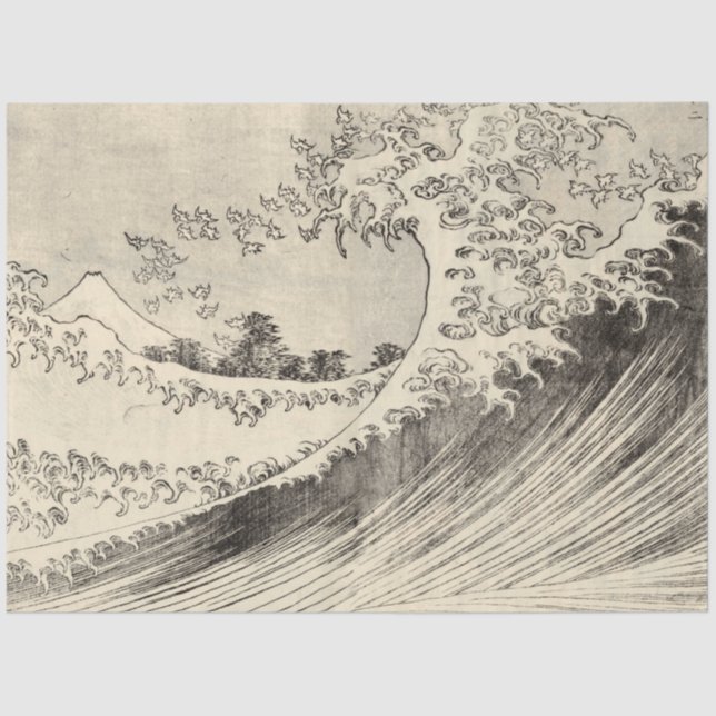 Die große Welle (von Katsushika Hokusai) Seidenpapier (Vorderseite)