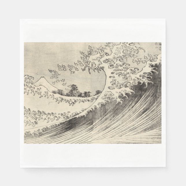 Die große Welle (von Katsushika Hokusai) Serviette (Vorderseite)