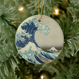 Die große Welle vor dem Kanagawa-Berg Fuji Japan Keramik Ornament