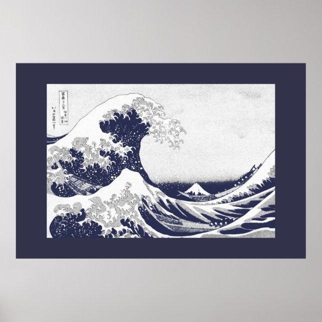 Die Große Welle vor Kanagawa (神 奈 川 沖 浪 裏) Poster (Vorne)