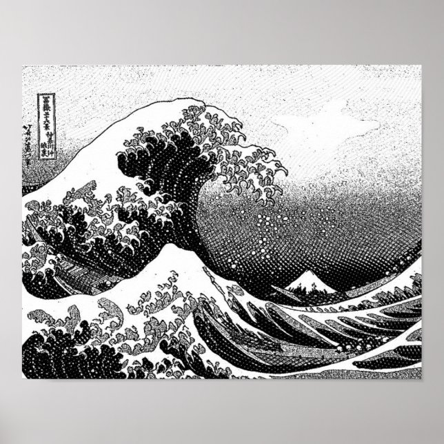 Die Große Welle vor Kanagawa (神 奈 川 沖 浪 裏) Poster (Vorne)