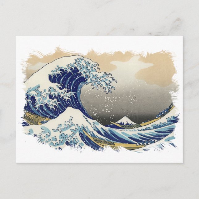 ✪ die große Welle vor Kanagawa ✪ Abstrakten Hokusa Postkarte (Vorderseite)