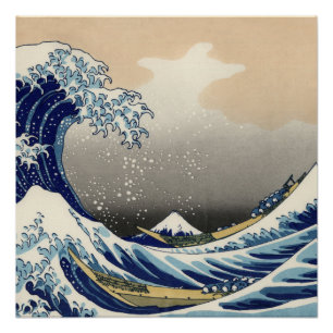 Die große Welle vor Kanagawa & Berg Fuji Japanisch Poster