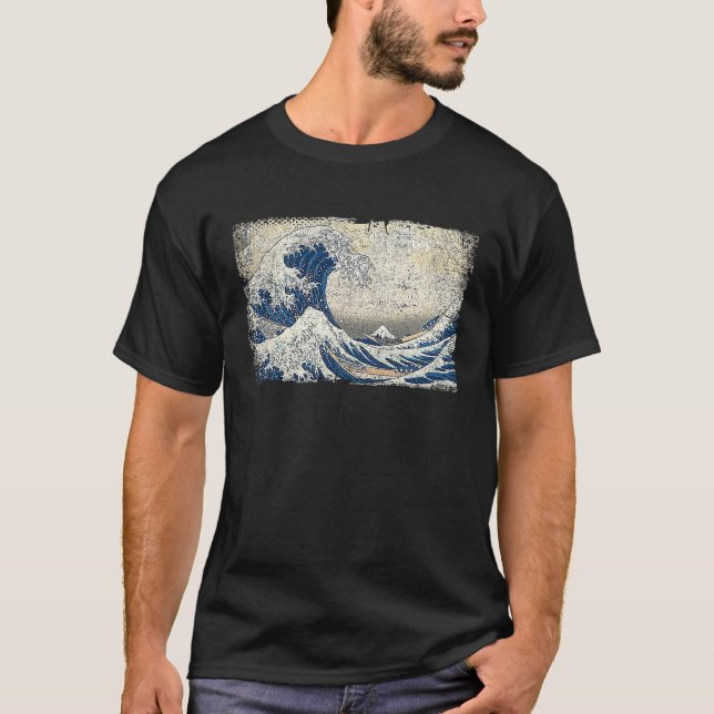 Die große Welle vor Kanagawa berühmtes Gemälde T-Shirt (Vorderseite)