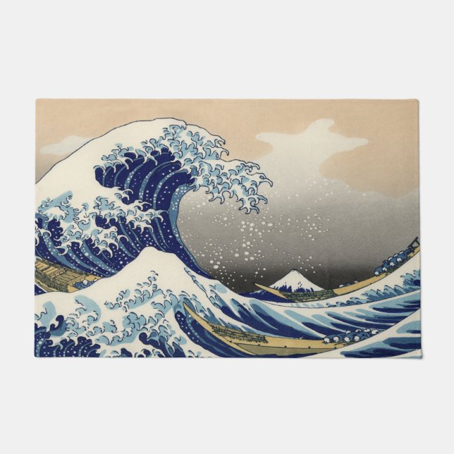 Die große Welle vor Kanagawa Fußmatte (Vorderseite)