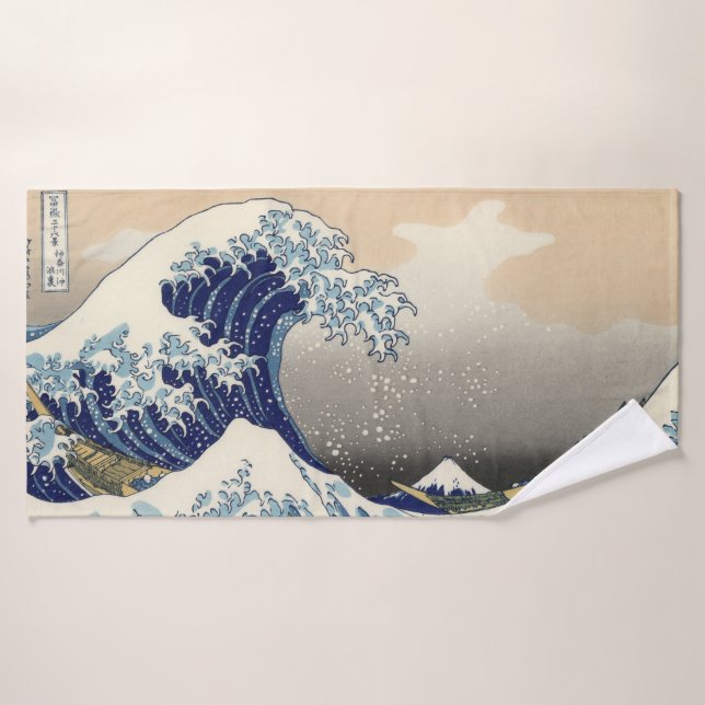 Die große Welle vor Kanagawa Hokusai Badehandtuch (Badehandtuch)