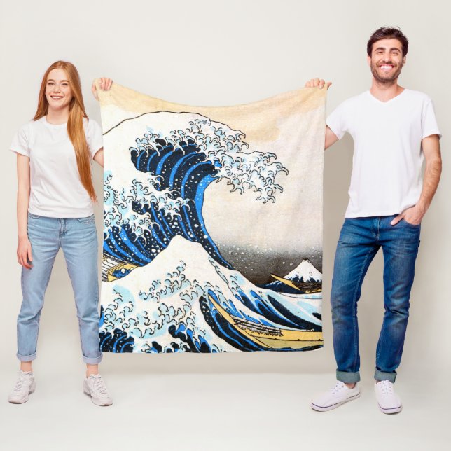 Die große Welle vor Kanagawa, Hokusai Fleecedecke (Beispiel)