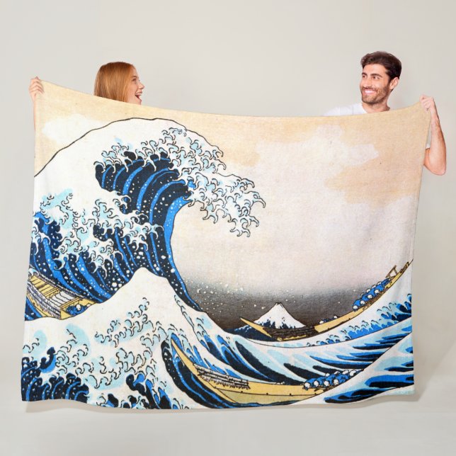 Die große Welle vor Kanagawa, Hokusai Fleecedecke (Beispiel)