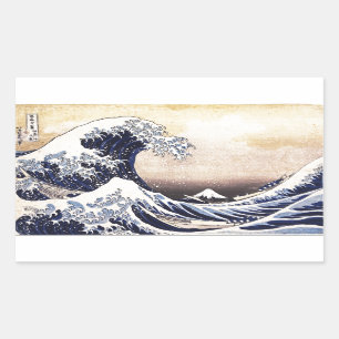 Die große Welle vor Kanagawa Hokusai japanische Ku Rechteckiger Aufkleber