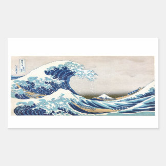 Die große Welle vor Kanagawa Hokusai japanische Ku Rechteckiger Aufkleber