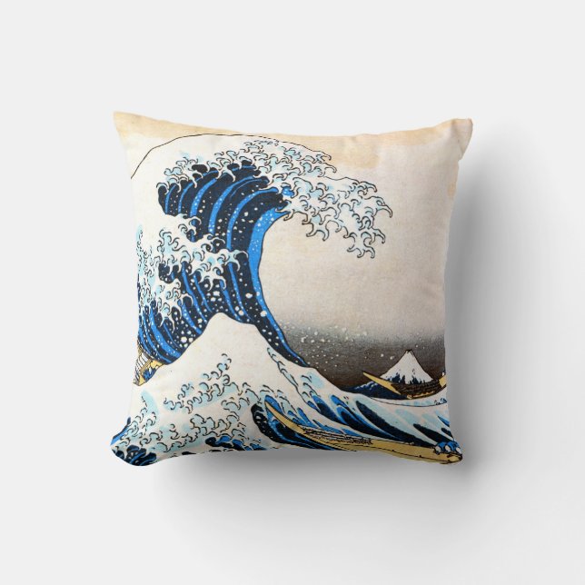 Die große Welle vor Kanagawa, Hokusai Kissen (Vorderseite)