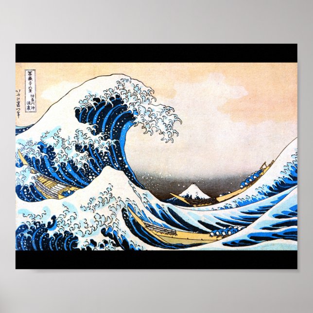 Die große Welle vor Kanagawa, Hokusai Poster (Vorne)