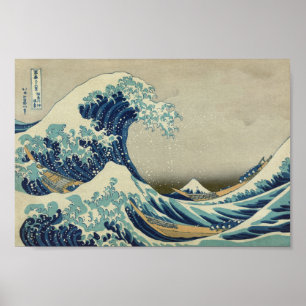 Die große Welle vor Kanagawa - Hokusai Poster