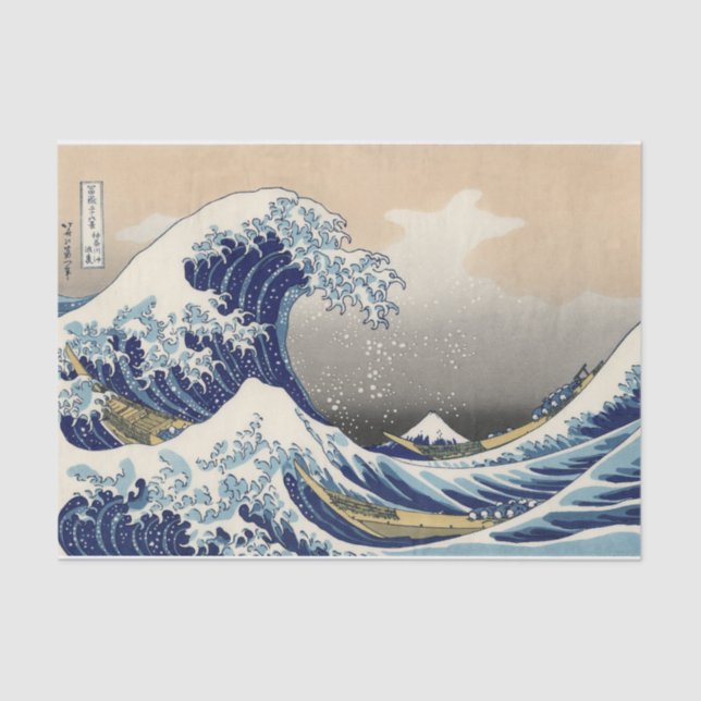 Die große Welle vor Kanagawa Hokusai Seidenpapier (Vorderseite)