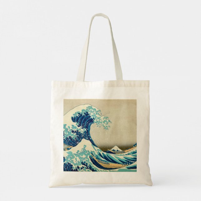 Die große Welle vor Kanagawa - Hokusai Tragetasche (Rückseite)